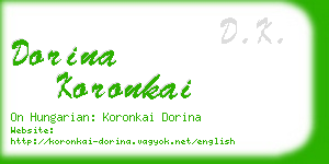 dorina koronkai business card